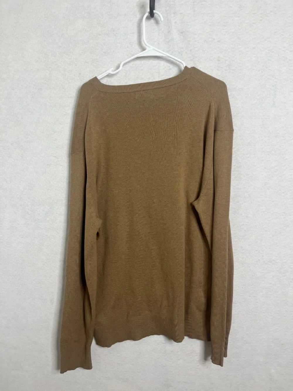 DKNY Logo Lightweight Knit Sweater Tan Brown Size XL